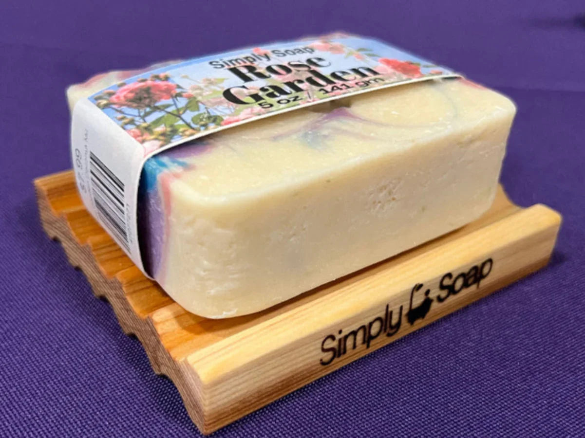 Cedar Soap Dish with soap