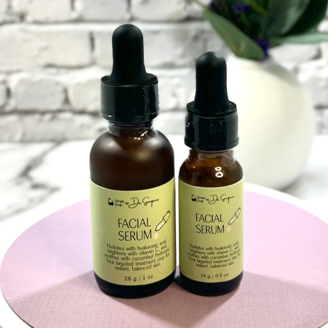Two bottles of facial serum