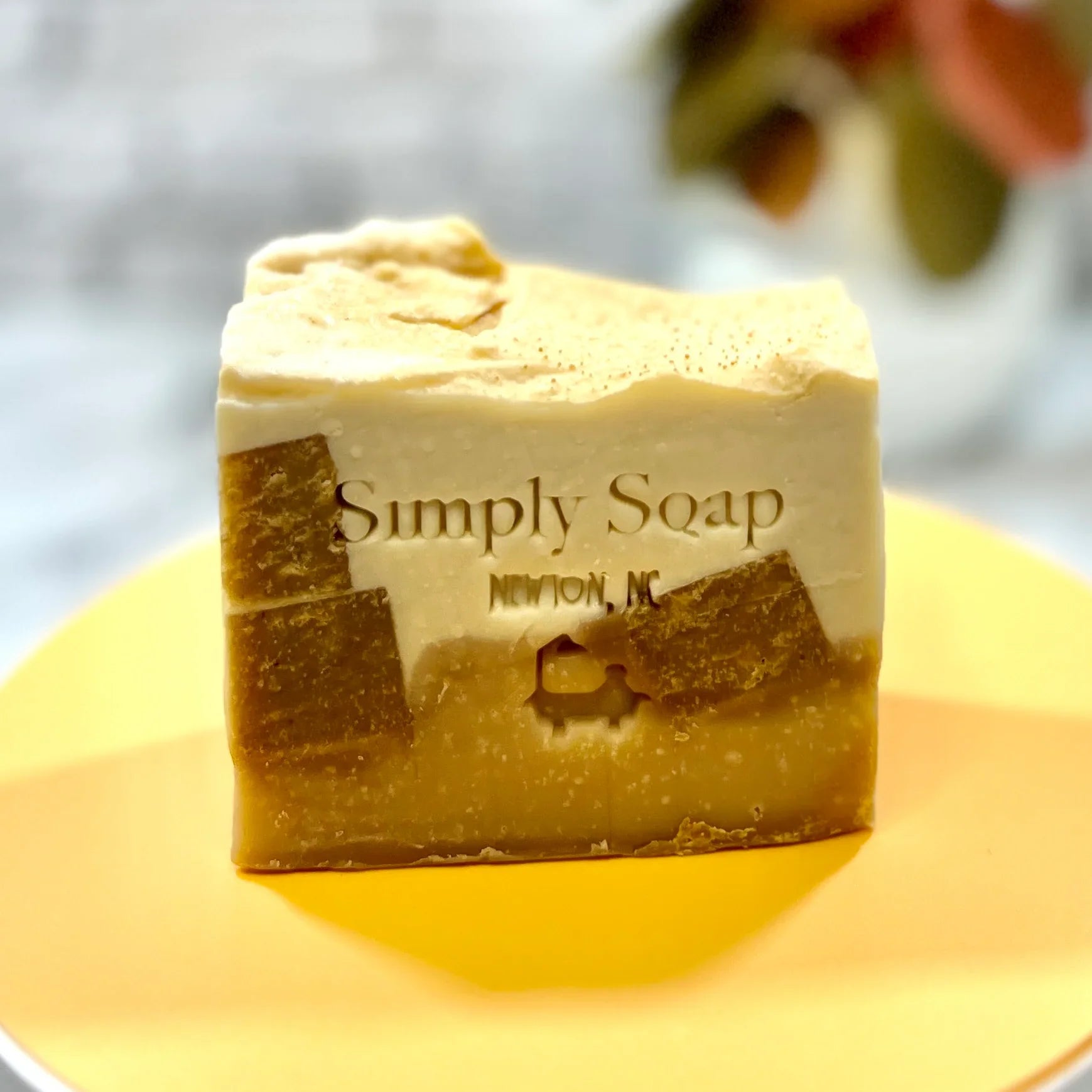 Oatmeal Crumble soap no label with fall background