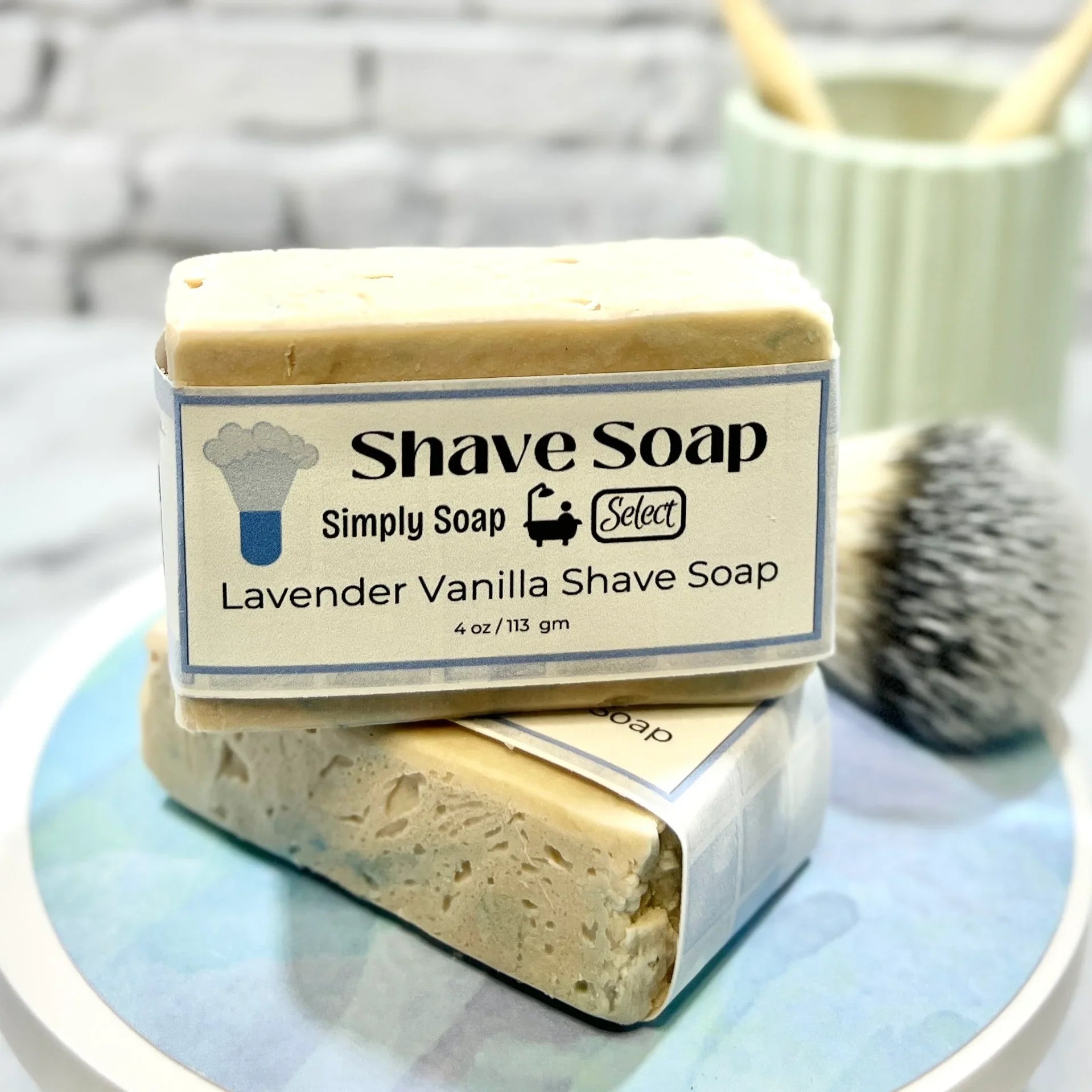 Shave Soap 2 bars stacked