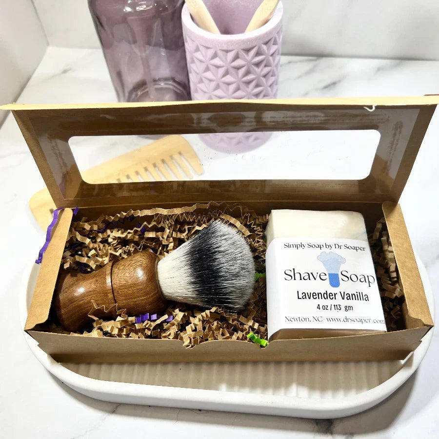 Shave Soap with Brush Boxed Set Open