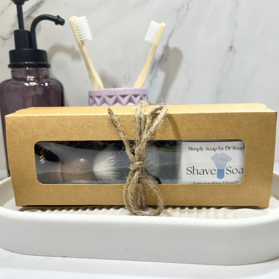 Shave Soap with Wood Brush Boxed Set