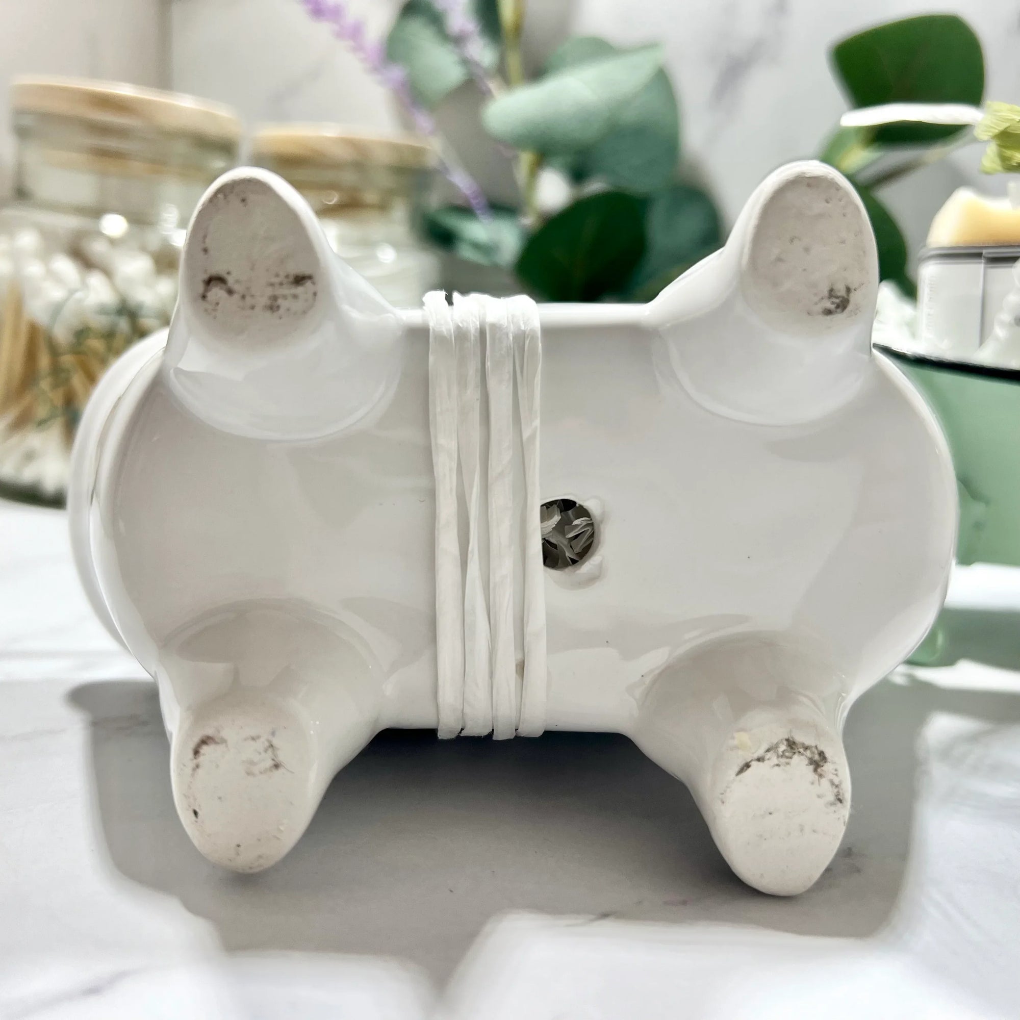 Soap in Bathtub, white from the bottom showing drainage