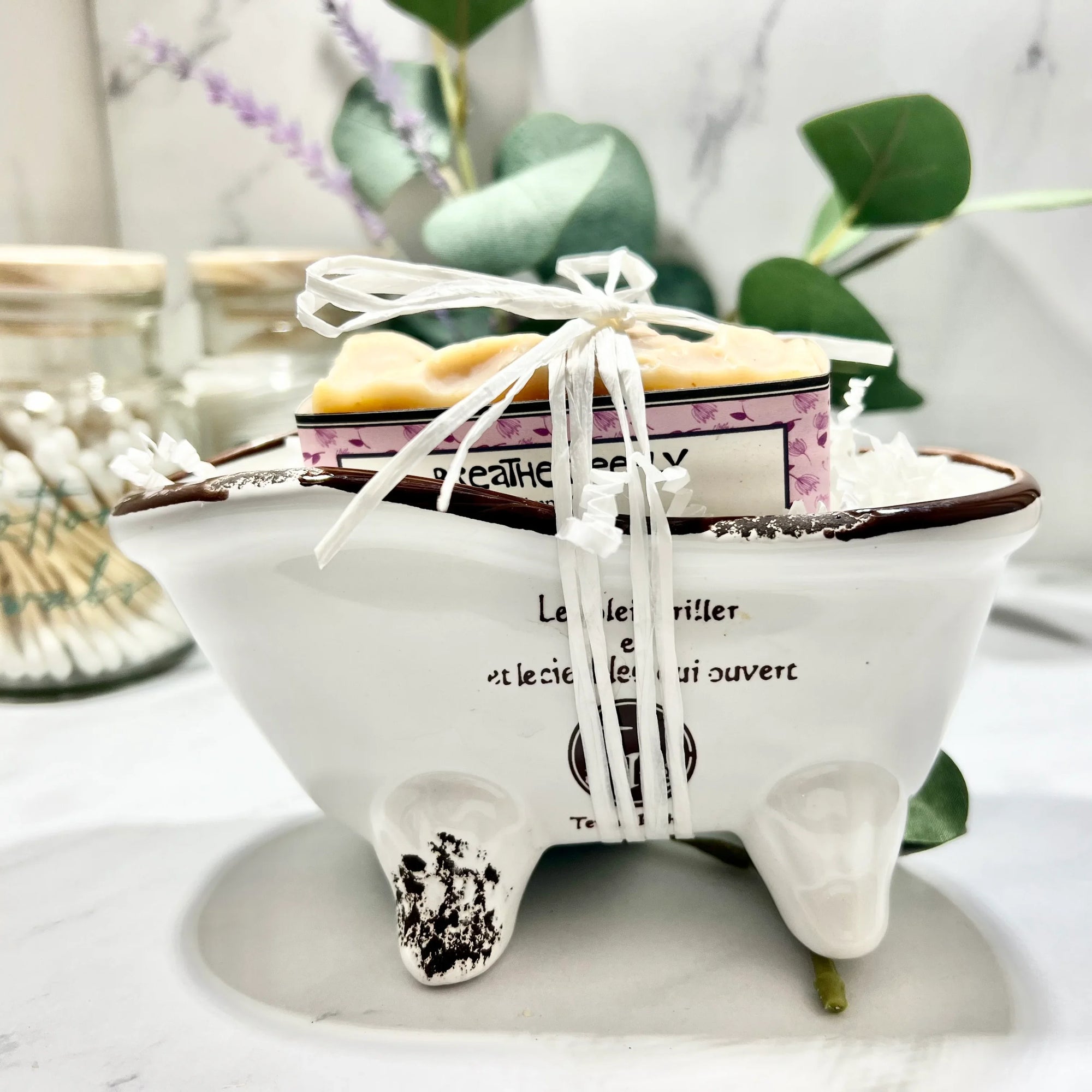 Soap in Bathtub, white from the front