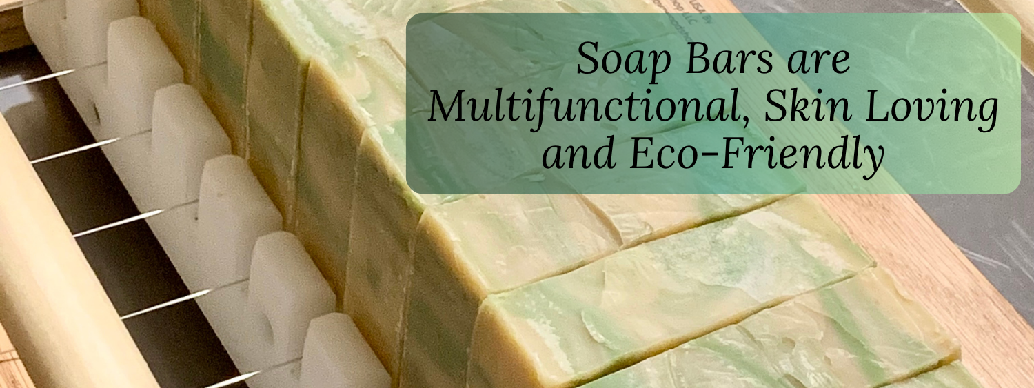 Bar soap loaf in soap cutter
