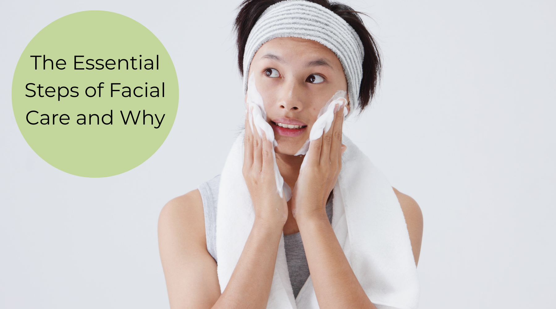 Woman washing her face