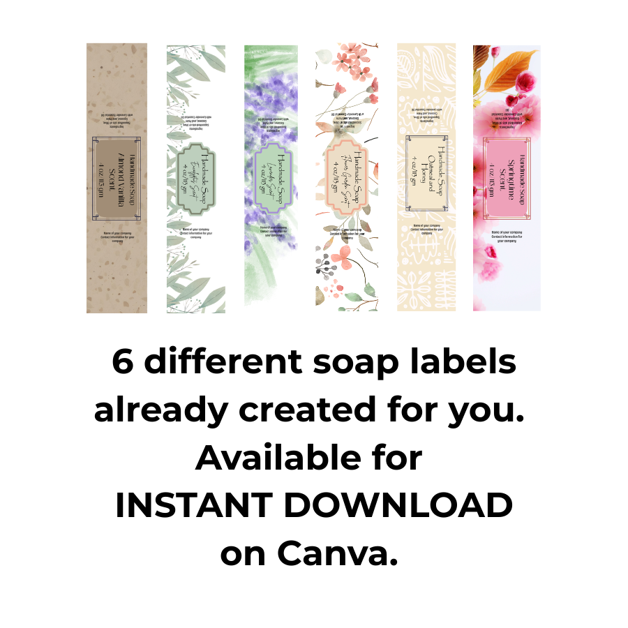 Digital Soap Labels. Customizable with Canva