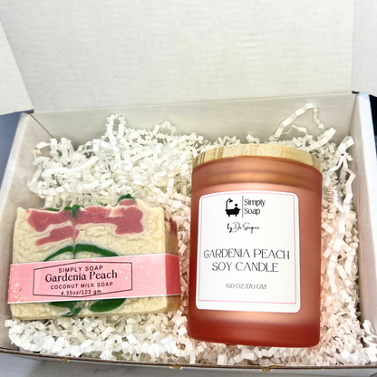 Gardenia Peach Candle/Soap Gift Set