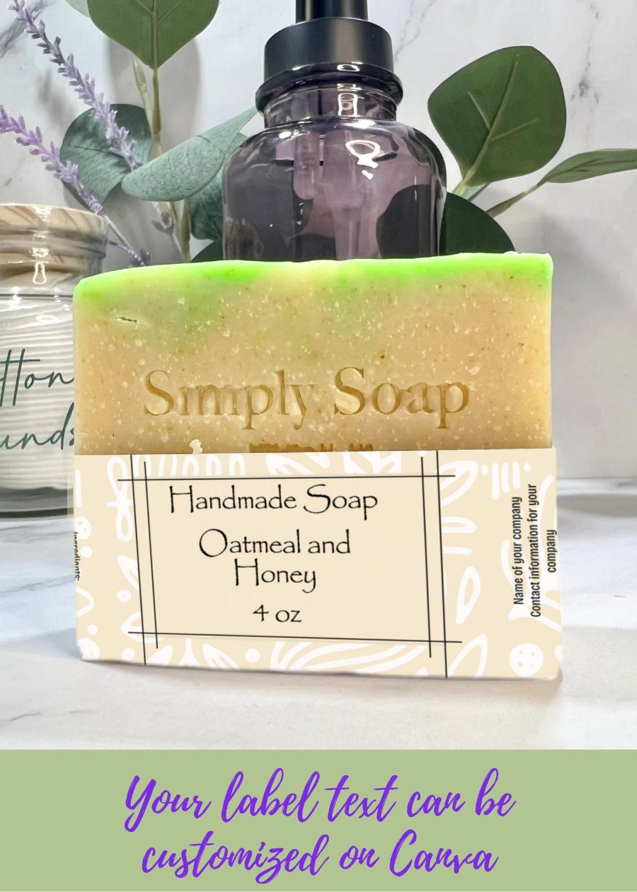 Example of customized beige soap label