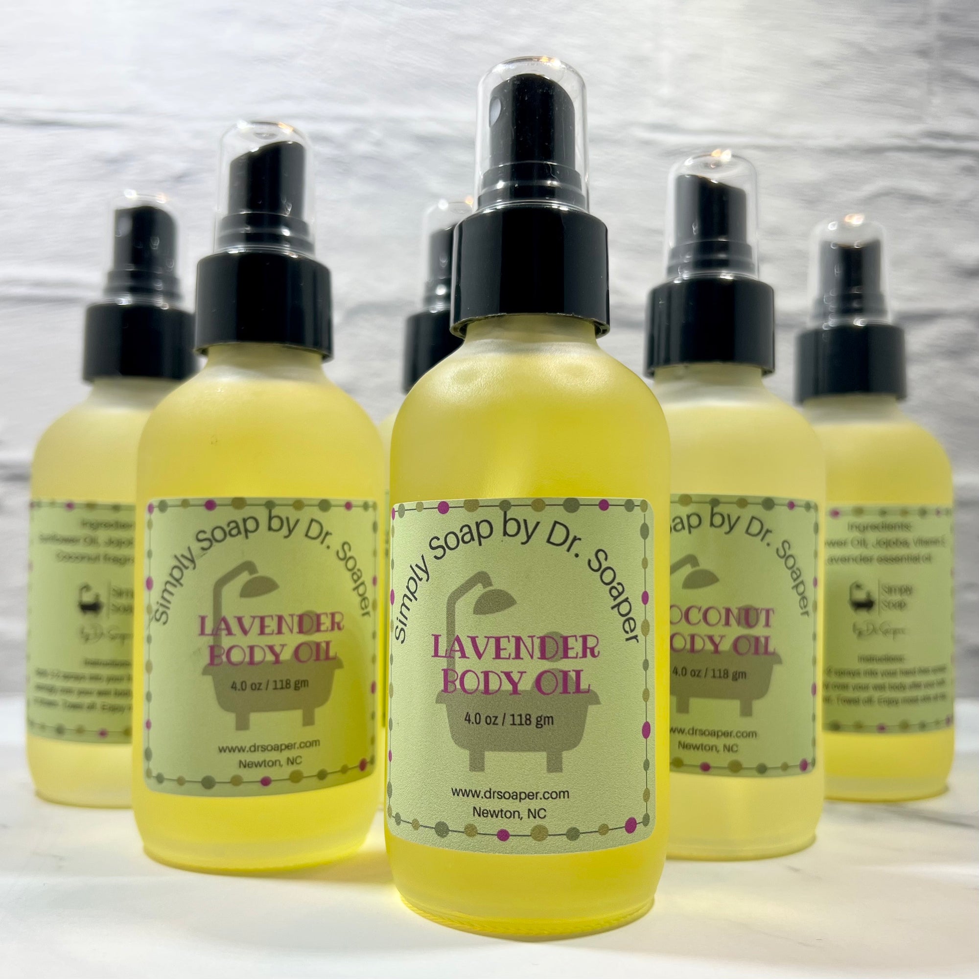 Body Oil in glass bottles