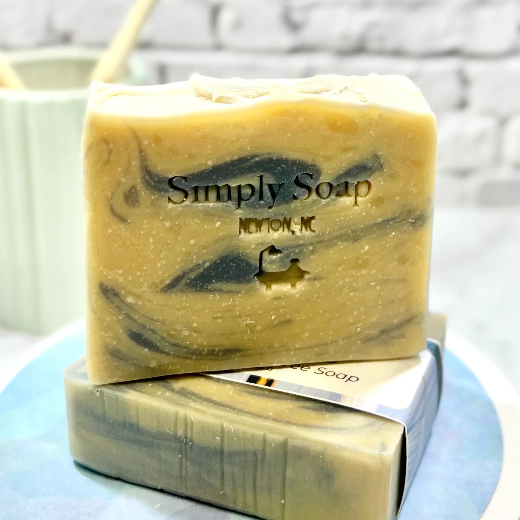 2 bars of Dr. Soaper Clean Sheets Coconut-Free Soap  with no label , stacked