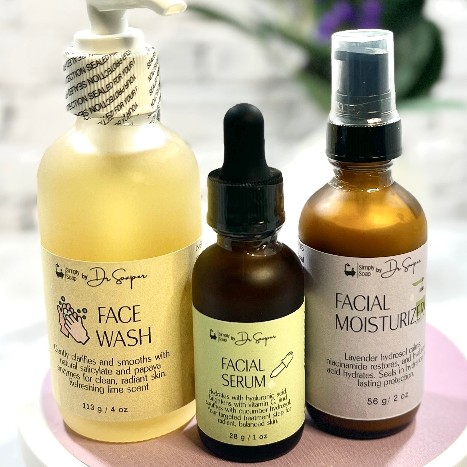 Dr Soaper's 3 Step Facial Essential Set, close up full size