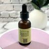 Facial serum brown bottle back with instructions