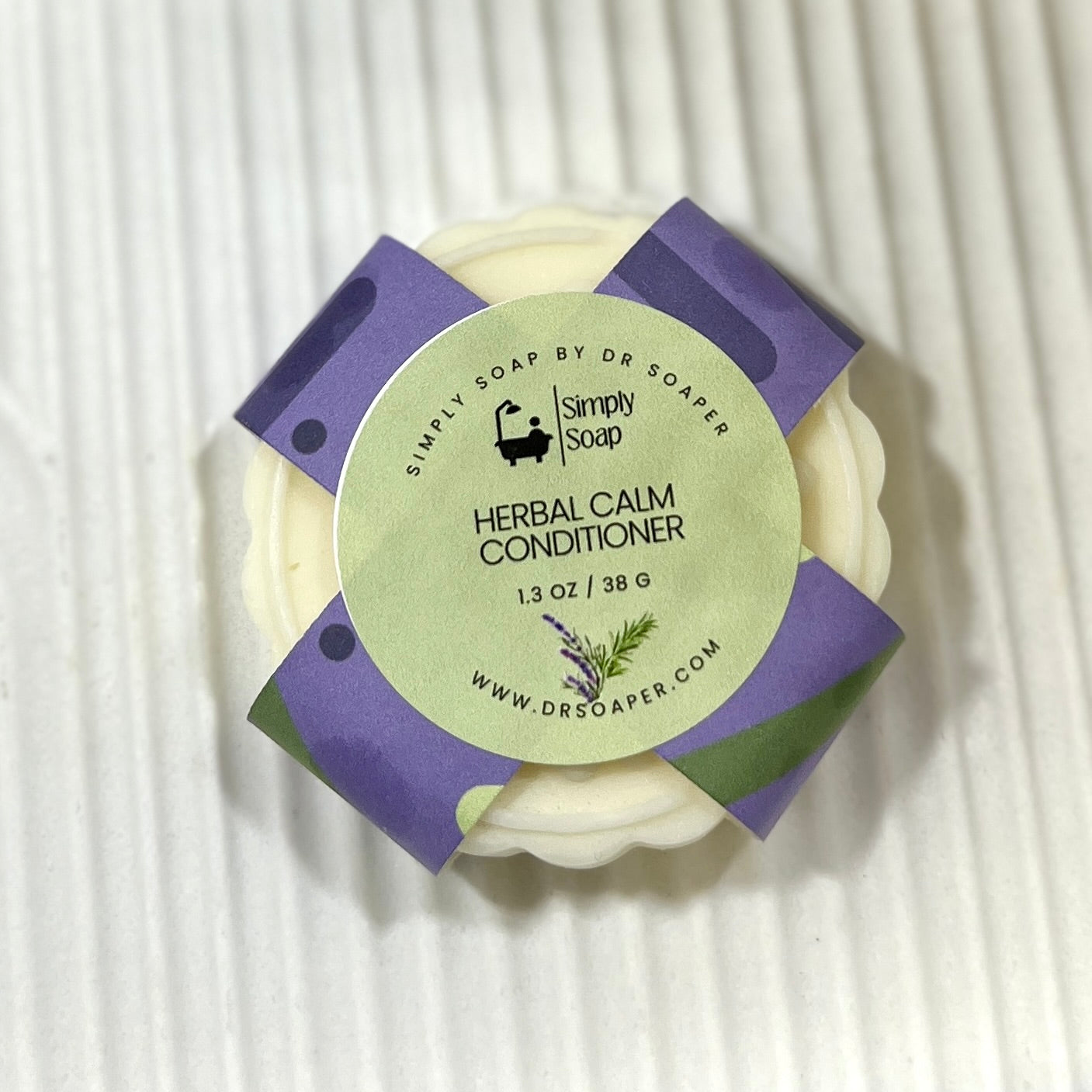Herbal Calm Conditioner Bar on white background