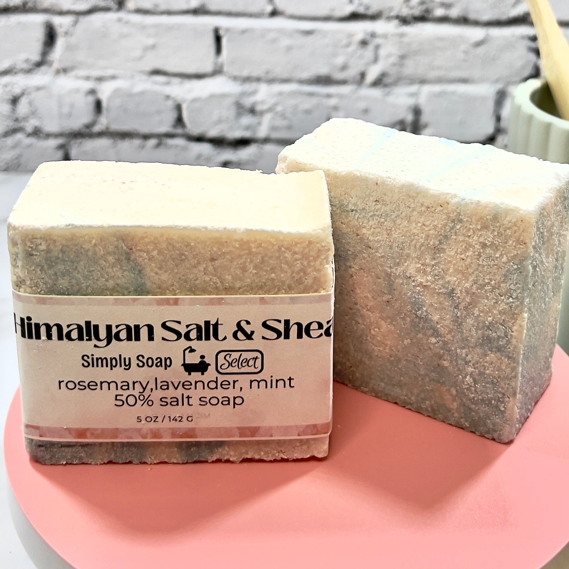 Himalayan Salt and Shea , one labeled and one without