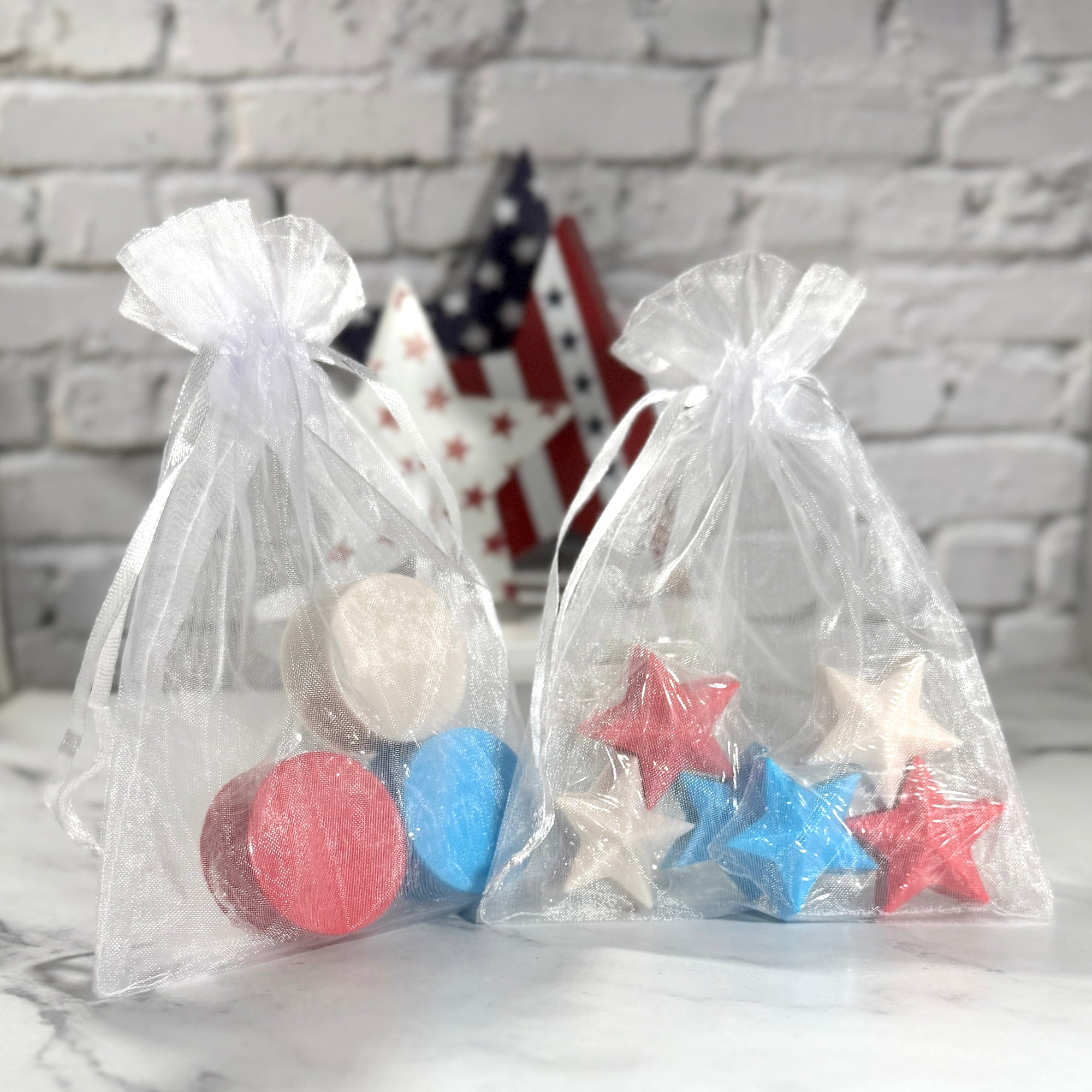 Dr. Soaper limited edition 250th Anniversary patriotic soap set — close up detail