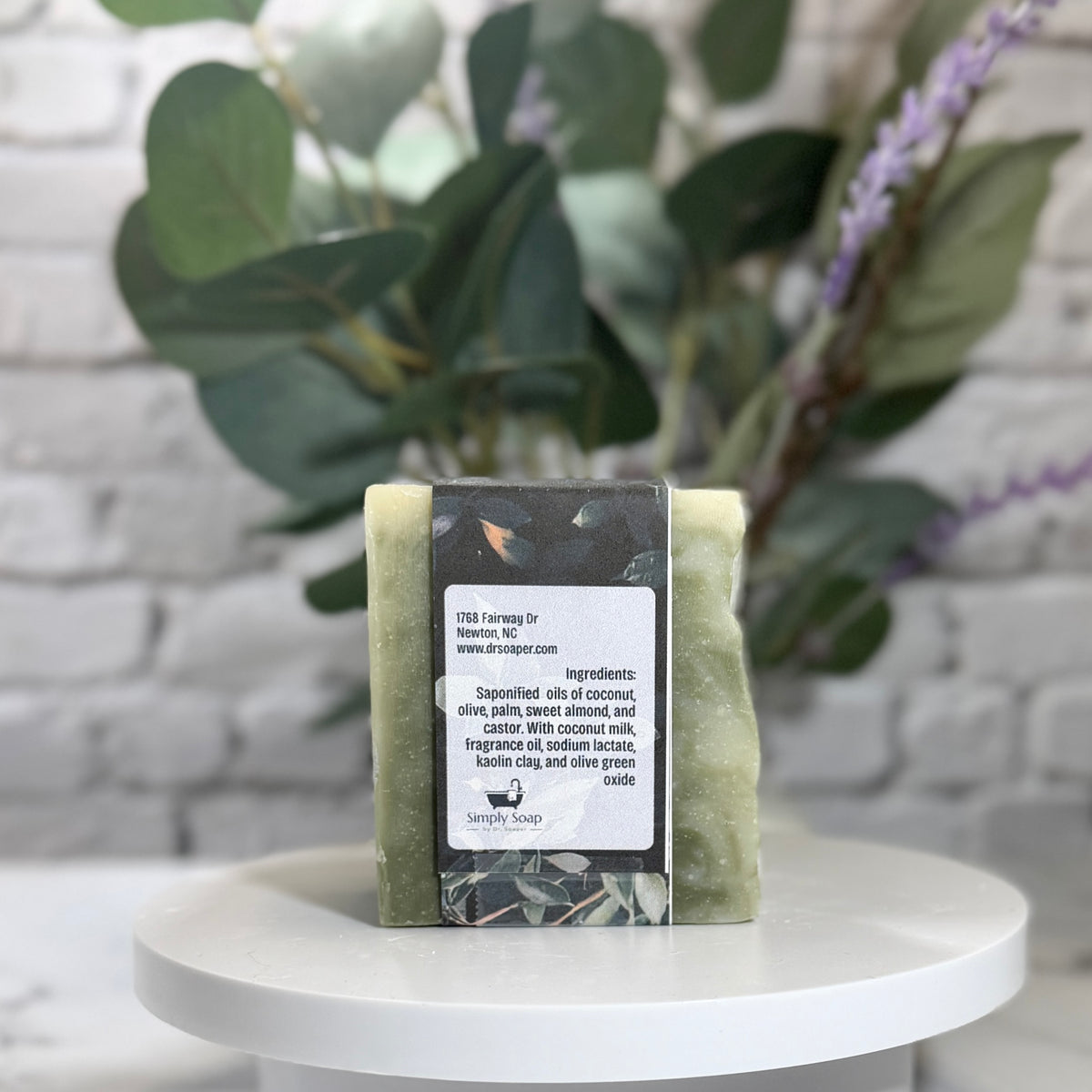 Greenhouse soap back label with ingredients