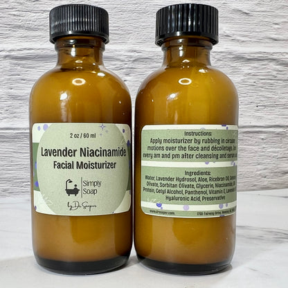 Lavender Niacinamide FACIAL MOISTURIZER with Hyaluronic Acid