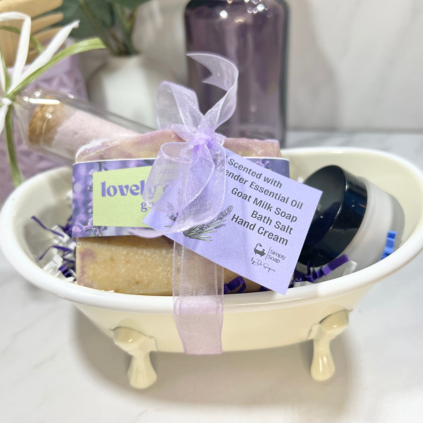 Lavender Bath Tub Set