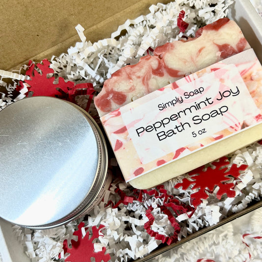 Peppermint Joy Soap and Candle Set