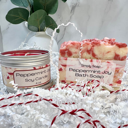 Peppermint Joy Soap and Candle Set