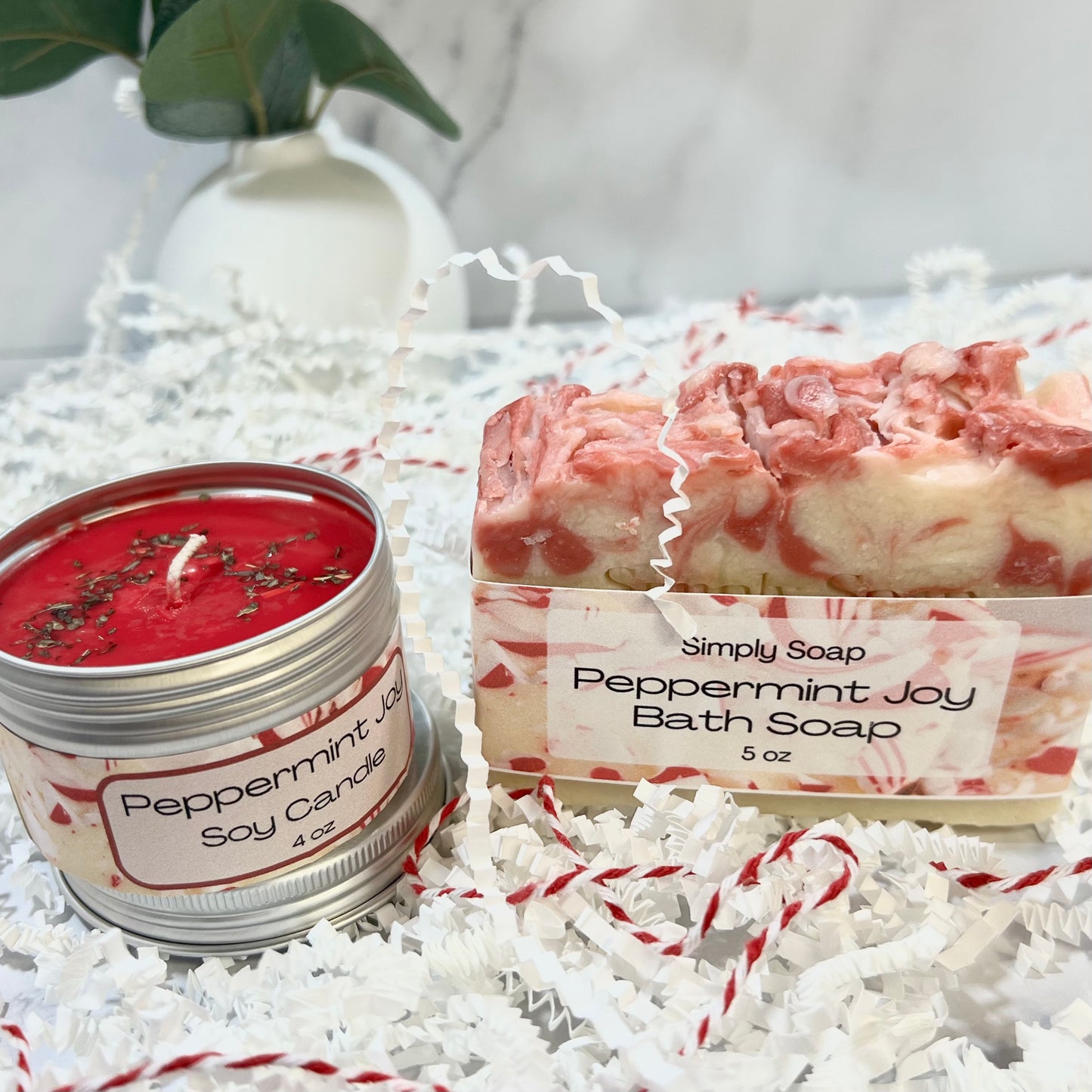 Peppermint Joy Soap and Candle Set