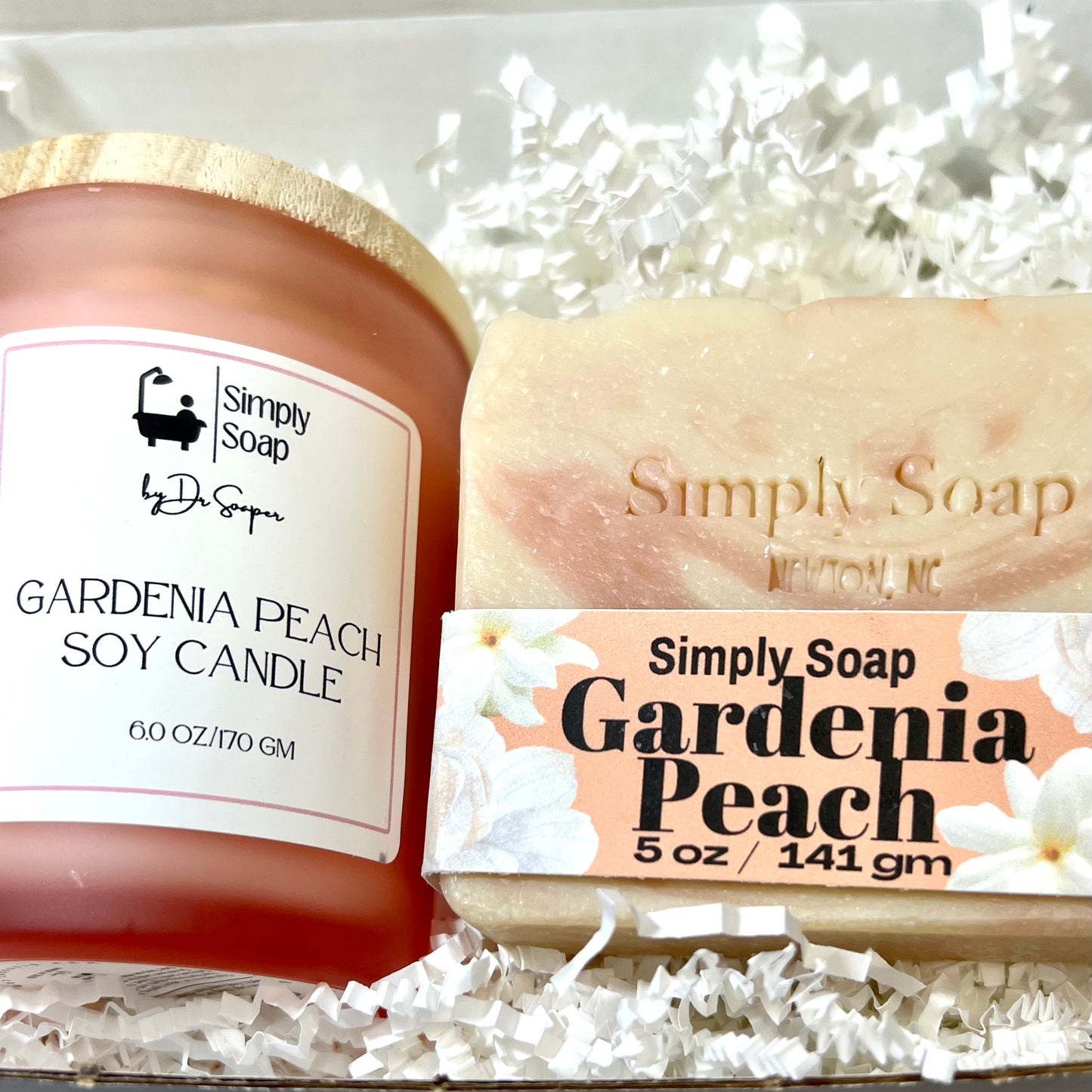 Gardenia Peach Candle/Soap Gift Set