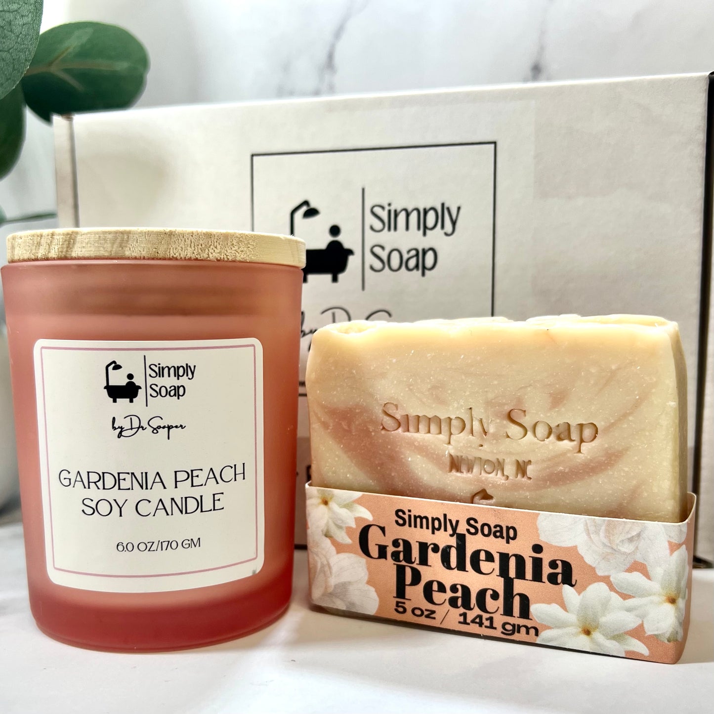 Gardenia Peach Candle/Soap Gift Set