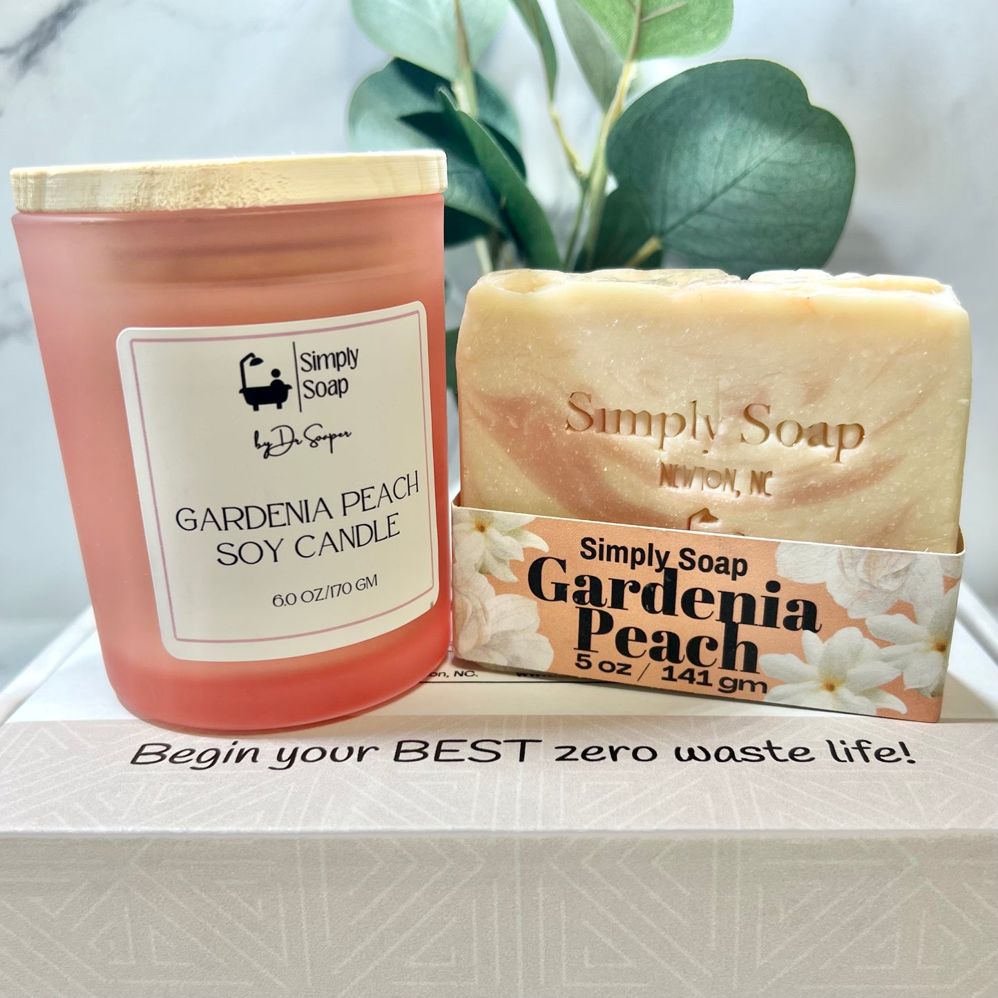 Gardenia Peach Candle/Soap Gift Set