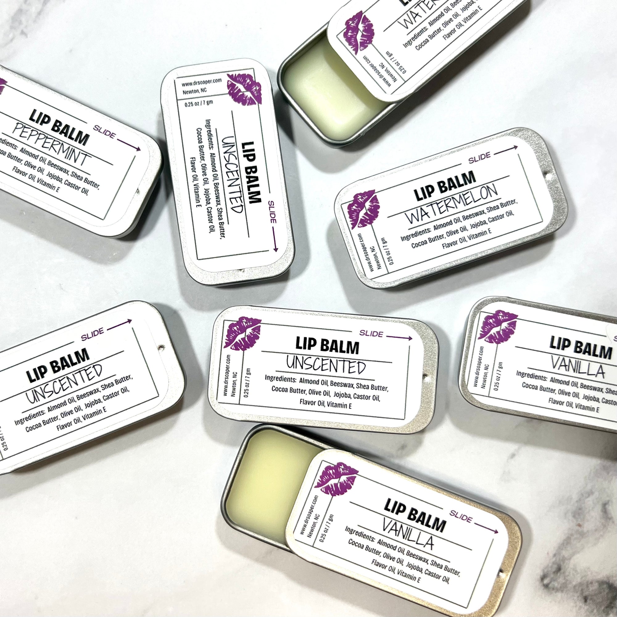 Lip Balms Open and Closed