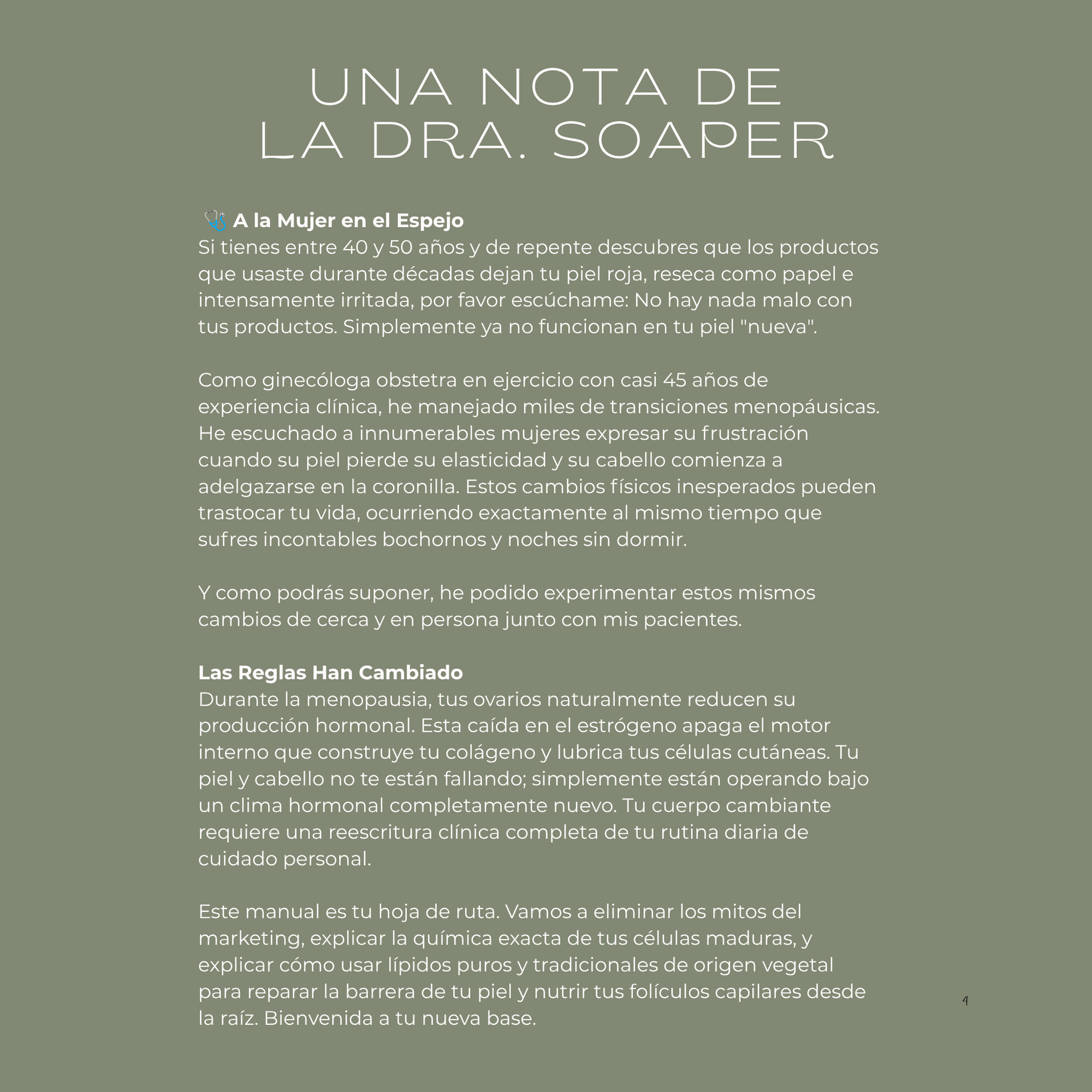 Menopause Booklet page 2 in Spanish