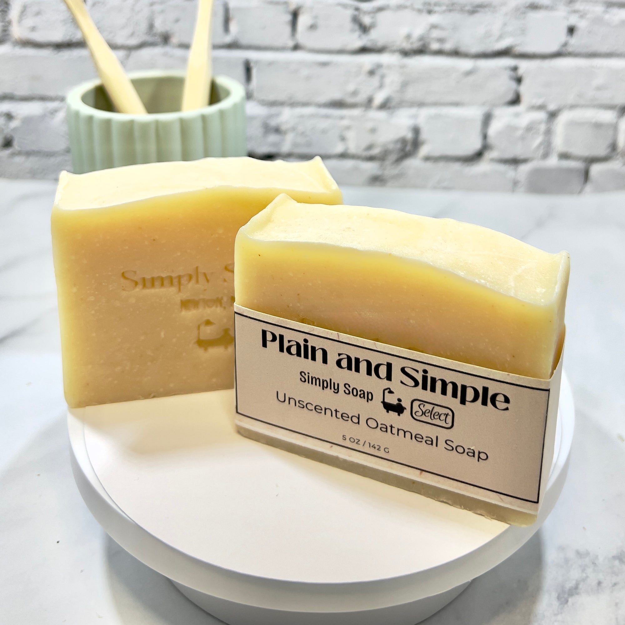 Plain and Simple Soap x 2, side by side