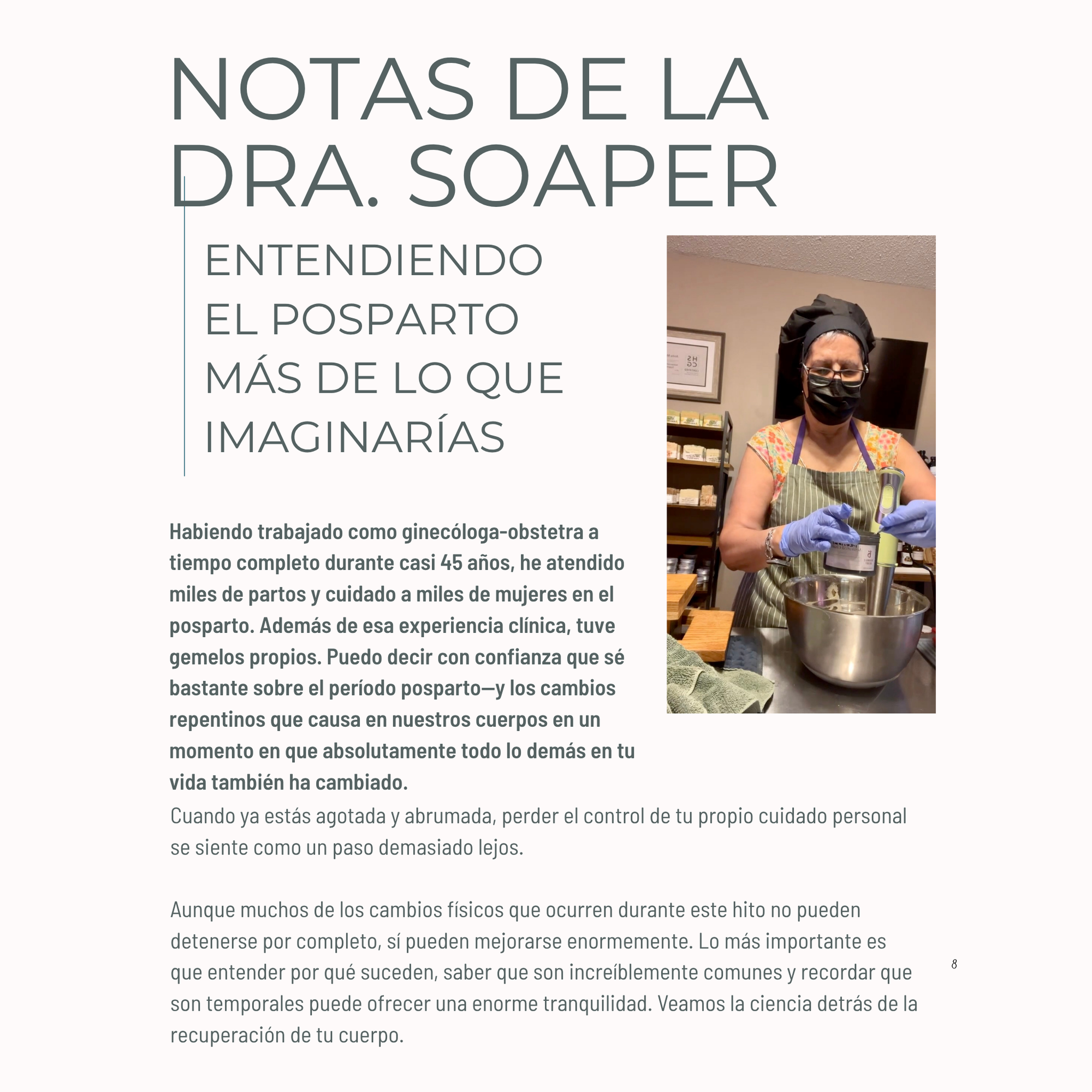 Postpartum Hair Loss booklet page 2 in Spanish