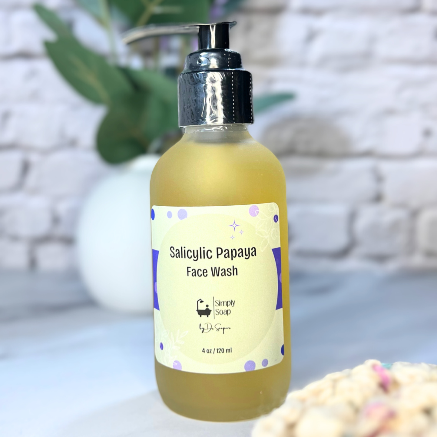 Salicylic Papaya Face Wash in glass bottle