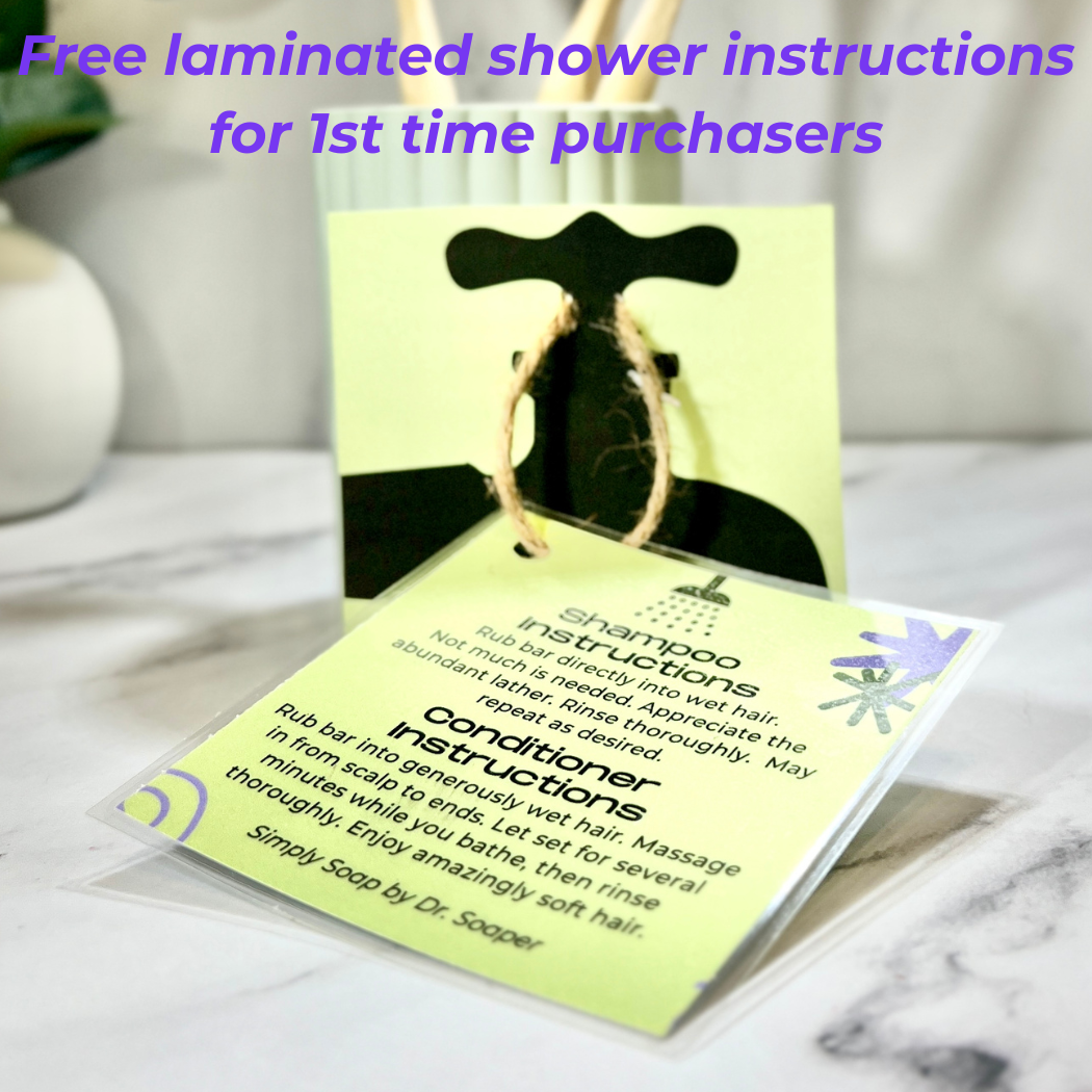 Shampoo and Conditioner Bar Instructions