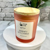 Single Serenity Soy Candle  with lid, by Dr Soaper on white surface