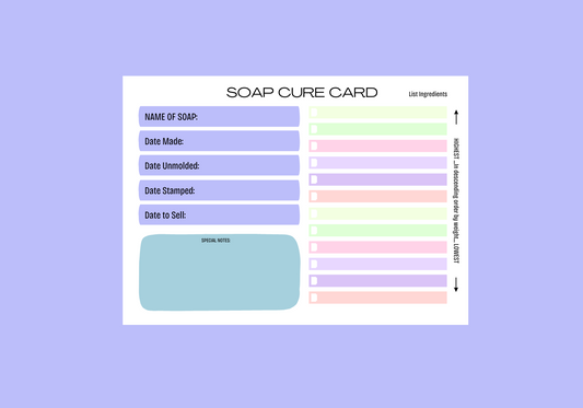 Soap Cure Card PDF