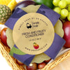 Fresh and Fruity Solid Conditioner Bar with a fruit-themed label surrounded by fruits in a basket.