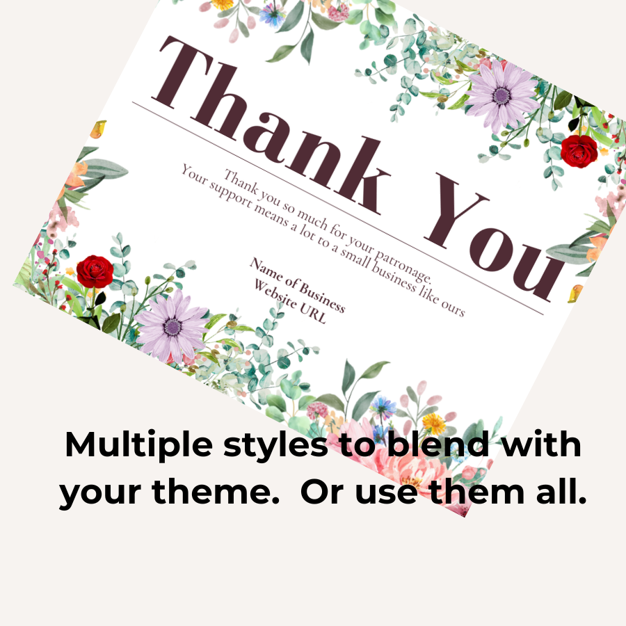 Floral border design with 'Thank You' text on a white background