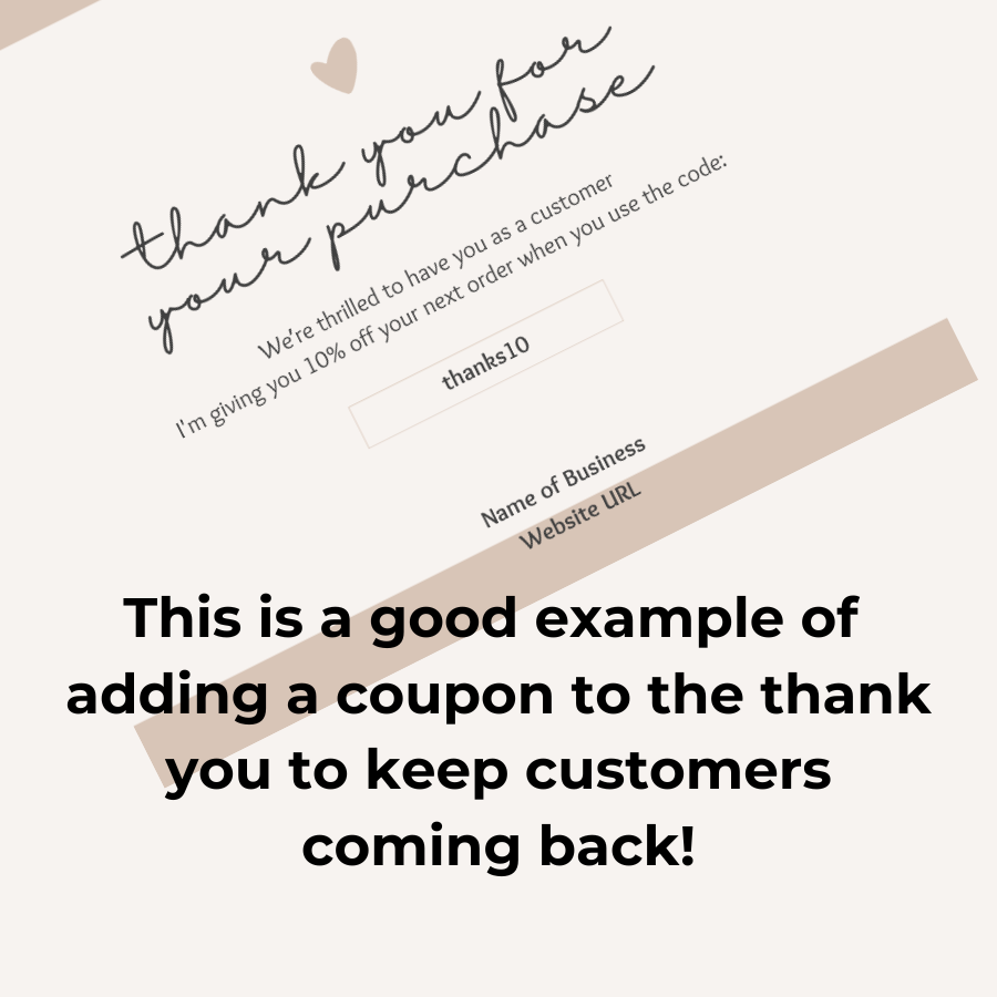 Coupon with text on a white background