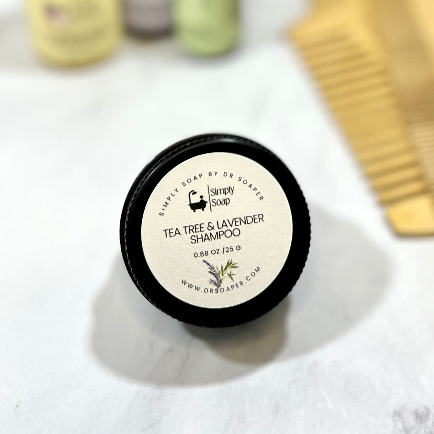 Travel Hair Shampoo Bars in black tin