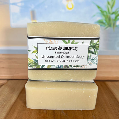 Unscented Oatmeal Soap for sensitive skin/babies. PALM FREE