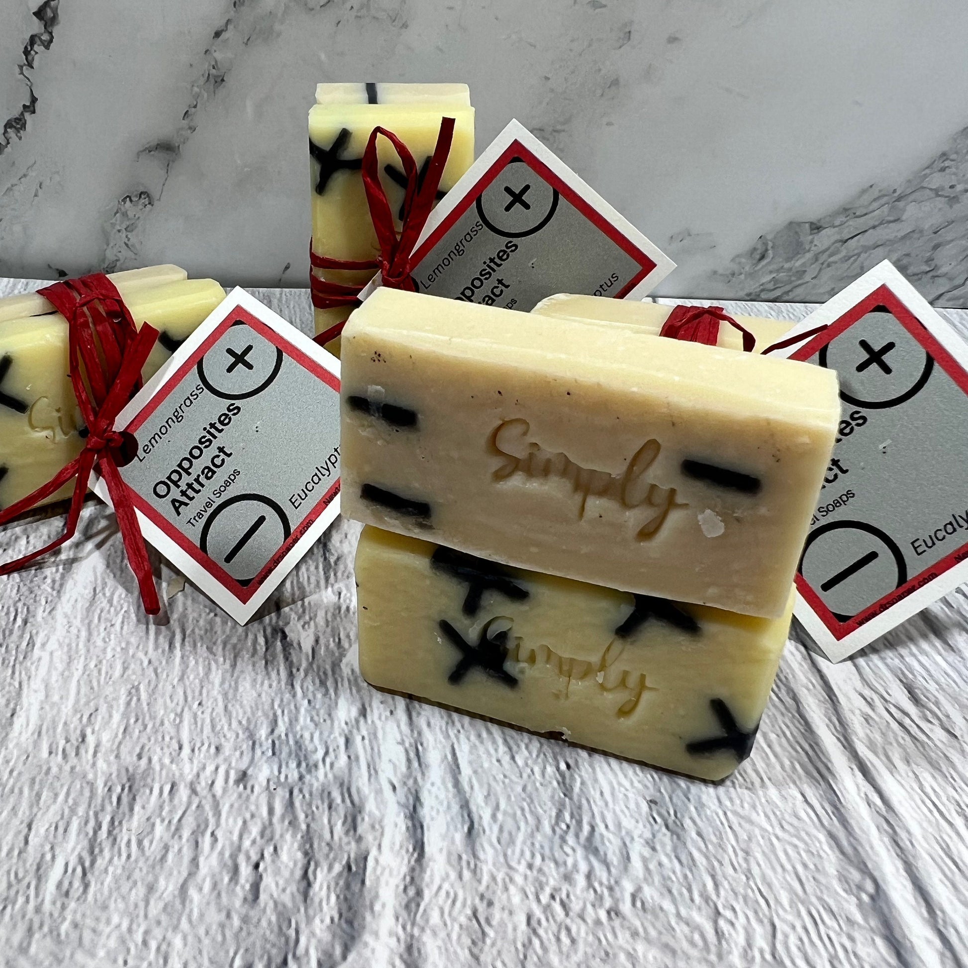 Opposites Attract Travel / Guest Soap Set of 2 in Eucalyptus and Lemongrass