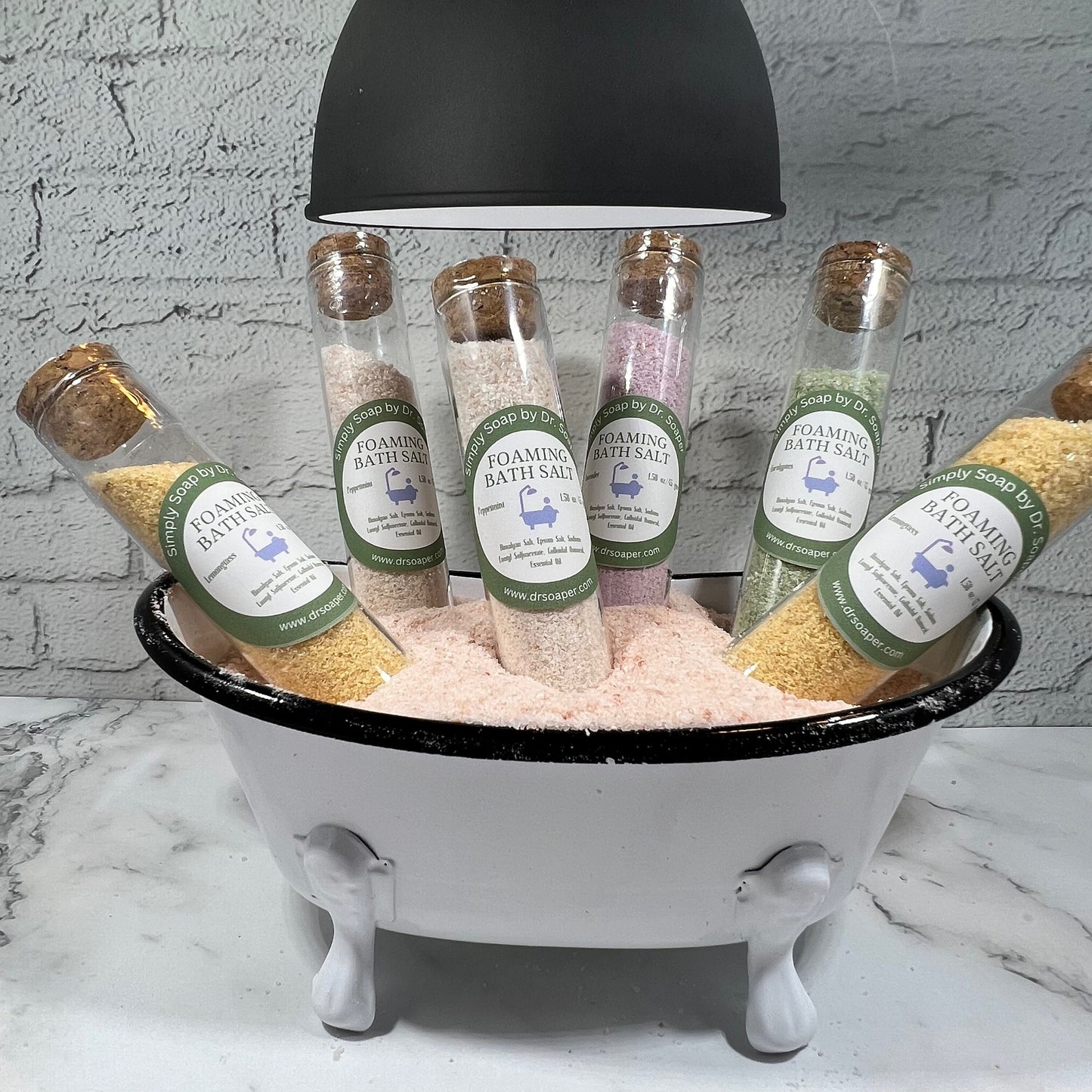 Zero Waste Single Use Bubbling Bath Salt in 4 Scents - Himalayan Salt, Epsom Salt, Colloidal Oatmeal - Travel-Friendly & Perfect for Gifting